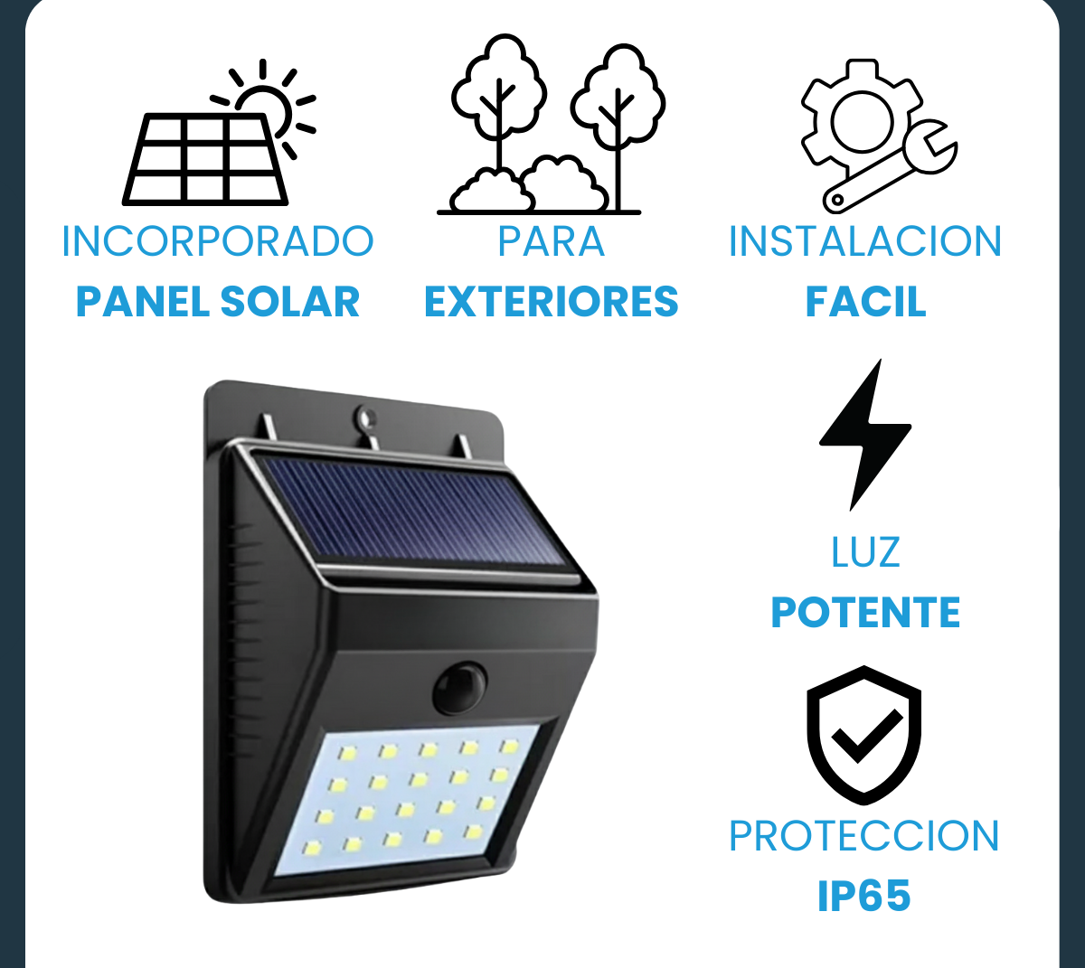 Reflector Solar Recargable Exterior