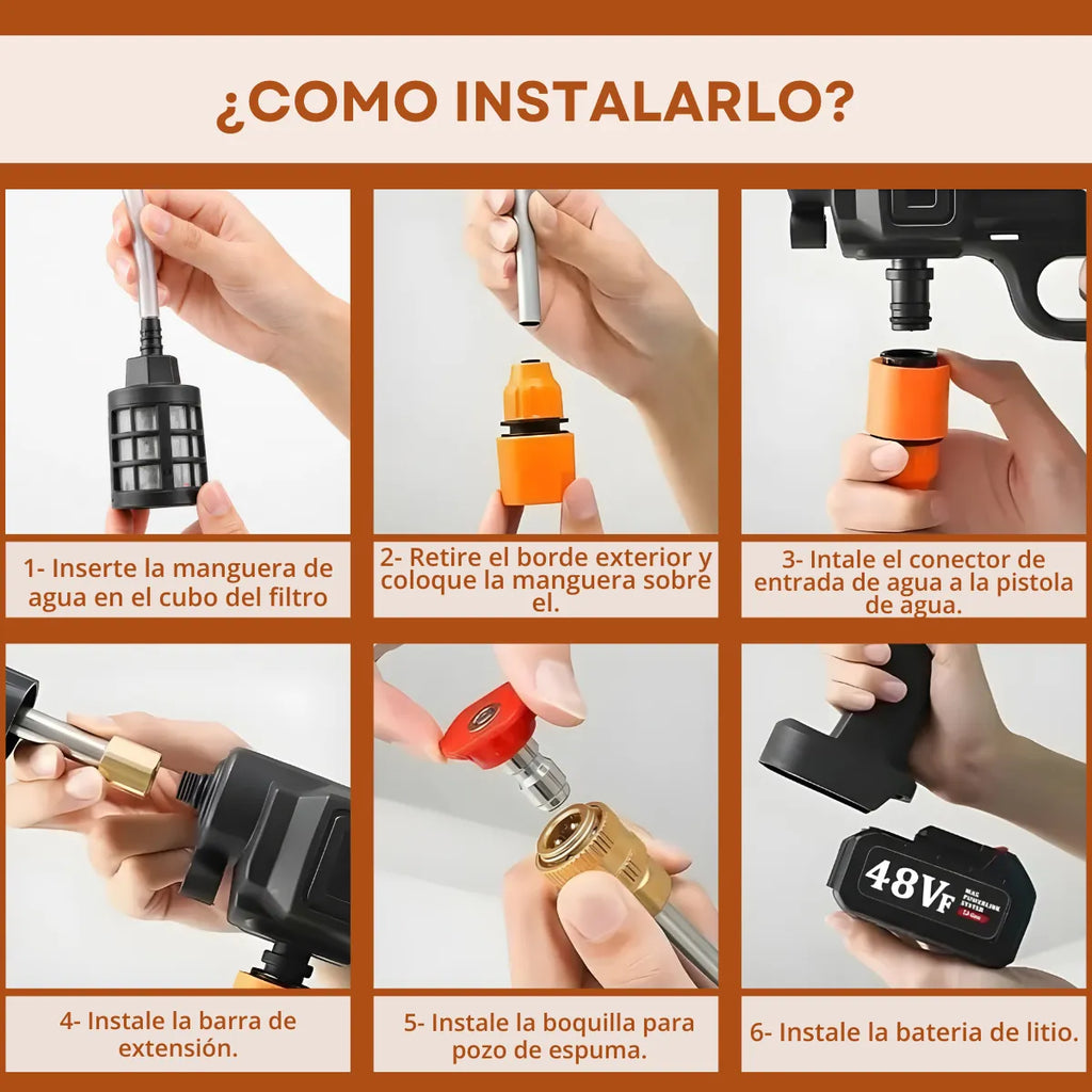 Hidro Lavadora Portatil Doble Bateria